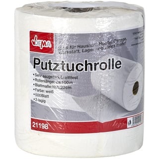 Universal XXL Putztuchrolle Putztuch Papiertuch 100 m 500 Blatt weiß für Werkstatt Freizeit etc.