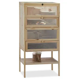 Relaxdays Kleintierkäfig 70 x 37 x 56 cm braun