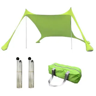 cypreason Strandzelt Sonnenschutz mit Sandanker, tragbares Sonnendach Schatten Zelt Strandmuschel Sonnensegel Sun Shelter UV-Schut für Strand Picknick Angeln Camping im Freien