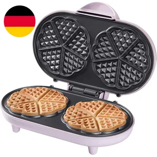 Bestron Doppel-Waffeleisen Für Klassische Herzwaffeln, Herzwaffeleisen Mit Backa