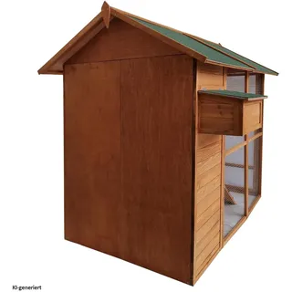 Hti-Living Grosses Hühnerhaus mit Freilaufgehege, Gehege