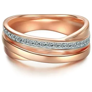 Trilani Ring aus Sterling Silber mit Zirkonia in roségold | Gr.: 58