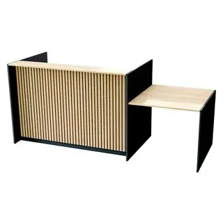 Kerkmann Empfangstheke Marino up & down Für 1 Person mit Besprechungtisch 85,0 x 98,0 cm (BxT), eiche 253,0 x 98,0 x 112,0 cm