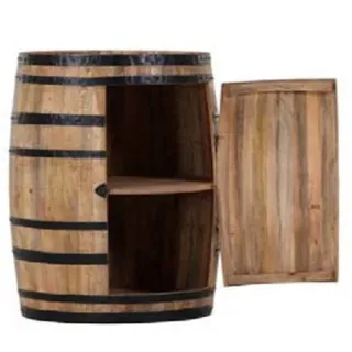 Casa Padrino Bar Schrank Weinschrank Bartisch aus Mango Massivholz - Holzfaß Weinfaß Faßmöbel Faßschrank Hotel & Restaurant Einrichtung Möbel...