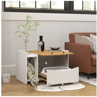 PawHut Katzentoilette 78 x 50 x 51 cm Beige