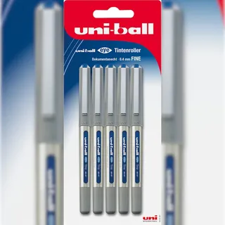 Uni-Ball 5er-Pack Einweg-Tintenroller eye Fine. blau