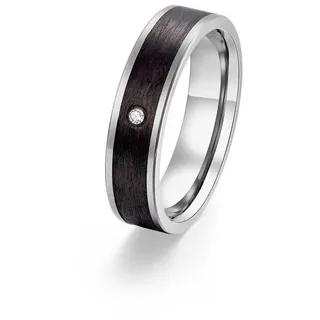 Adam & Eve Trauring Carbon/Titan - Eheringe, Partnerringe "AEC56M" ohne & mit Zirkonia grau 54