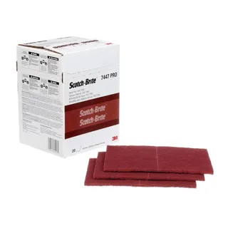 3M Handpad Vlies CF-HP PRO, rot, in Spenderbox (20 St.) 3M Scotch-Brite 7447 152 mm x 228 mm, A, very fine, Karton=20Stück