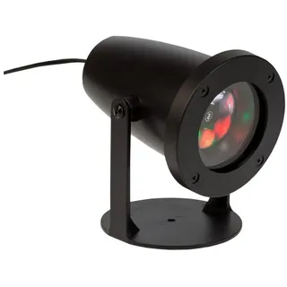 IDENA 31353 - LED Projektor für Weihnachten, projiziert bunte Weihnachtsmotive mit Transformator und Erdspieß, Deko für Außen, Winter-, Advents- und Weihnachtsdeko