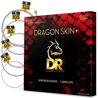 DR Strings DRAGON SKIN+ (DBS5-45) Medium 45-125 - Handgefertigt in den USA