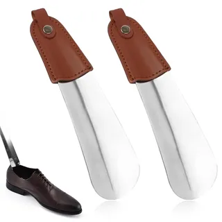 kwmobile Schuhlöffel aus robustem Edelstahl - Metall Schuhanzieher klein stabil - Schuh Anziehhilfe - Reise Schuhlöffel - in Silber