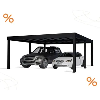 CANOPIA Carport Oslo 6x6 Alu Schwarz 596x607cm