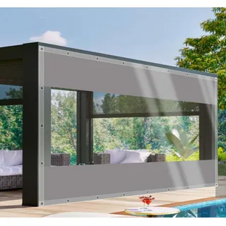 CAQXAQP Plane Transparent mit ösen 2mx4m Abdeckplane Wasserdicht Gartenmobel,0.5mm Regenplane Terrasse Seitenplanen pavillon für Zeltplane Carport Balkon Regenschutz