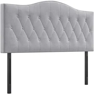 Homcom Kopfteil grau Pappel Polyester 185 x x 134H cm