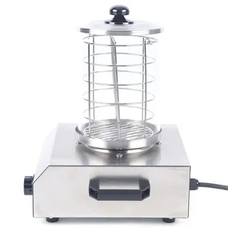 Hot Dog Gerät 350W Edelstahl Bockwurstwärmer 0-85°C Wurstkocher Unterteilbarer Edelstahlkäfig: 16 * 21.5cm Profi Würstchenkocher