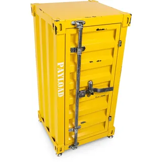 Büttner Kommode Sideboard Highboard Spind Metallschrank Kasten Kommodenschrank Stauraum Regal im Industrial Container Look aus Metall 40 x 38 x 80 cm - Gelb