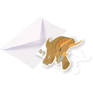 Amscan 9903979 8 Invitations and Envelopes Happy Dinosaur,