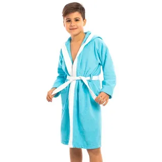 herémood Kinderbademantel Kinderbademantel Jungen mit Kapuze & Ohren – Weich & bequem, Langarm, Baumwolle, Flauschiger Bademantel Kinder, mit Gürtel & Taschen, Ideal nach Bad, Dusche oder als Morgenmantel, 1–8 Jahre, Waschbar weiß 1-2 Jahre