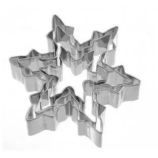 Neustanlo Keksausstecher Schneeflocke, Eiskristall 3-tlg. Edelstahl