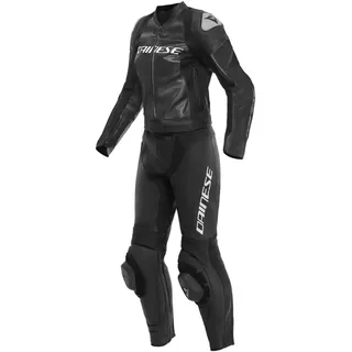 Dainese zweiteiler Lederkombi Mirage Lady 2PC Damen Motorradanzug Motorradkombi, BLACK/BLACK/WHITE, 106