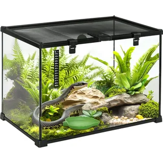 PawHut Terrarium für Reptilien 50 x 30 x 35 cm, Glasterrarium Fütterungsbox für Reptilienzucht, Metallstruktur   Aosom.de