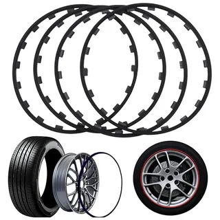 UIHECTA Autofelgenschutz, 16/17/18/19/20 Zoll Felgenschutz FüR RäDer, Radkantenschutzring, Kratzfester Leichtmetallfelgenschutz, 4er-Set,Schwarz,18in
