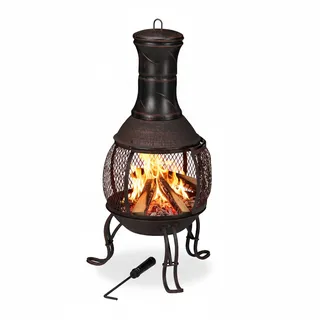 Relaxdays Aztekenofen Ø 89 cm Braun/Rot