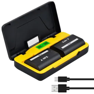 TAVT 2850mAh LP-E6 LP-E6N LP-E6P LP-E6NH Akku und Dual-Akku-Ladegerät für Canon EOS R5, R6, R7, 5D Mark II, 5DS, 5DS R, 6D, 7D, 60D, 70D, XC10, R, 5D III, 5D4, 6D Mark II, 80D, 90D