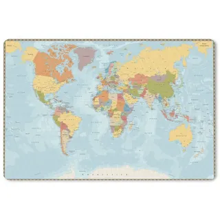 MuchoWow Mauspad Weltkarte - Farben - Atlas (1-St), Mauspad XXL, Schreibtischunterlage groß, Gaming Setup, 90x60 cm bunt 90 cm x 60 cm