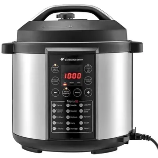 CONTINENTAL EDISON CEMCSP1000I – Multicooker-Schnellkochtopf – 15 Programme – 5,7 l – 1000 W – Schwarz & Inox