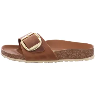 Birkenstock Madrid Big Buckle Nubukleder geölt schmal cognac 41