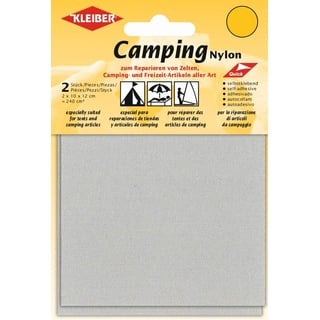 Kleiber Camping Nylon Flicken für Zelte selbstklebend Hellgrau, ca. 10 cm x 12 cm