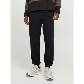 JACK & JONES Sweathose JPSTGORDON mit Kordel und elastischem Bund unifarben, modisch, regular fit, Baumwollmischung schwarz XS
