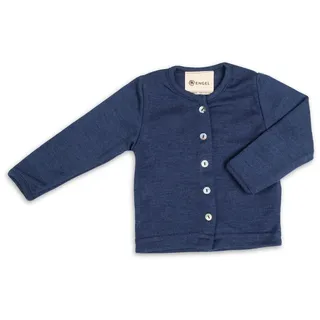 Engel Natur, Baby Strickjacke Cardigan, Rundhals, Langarm, 70% kbT-Merinowolle, 30% Seide (62/68, Marine) - 62-68