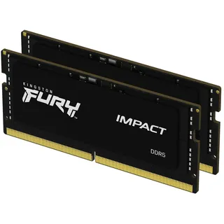 Kingston FURY Impact DDR5-6400 CL38 - 32 GB: (2 x 16GB, 6400 MHz, DDR5-RAM, SO-DIMM), RAM, Schwarz