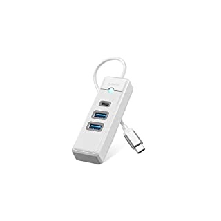 ORICO USB C Hub, 3 Ports USB Verteiler mit 2 USB A und 1 Typ C für Laptop, Handy, Tablet mit 0,15m Kabel, kompatibel mit Mac OS 10.X und höher, Linux, Android, Weiß