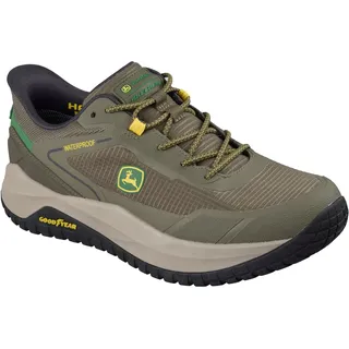 Skechers John Deere Herren wasserdichte Ripstop-Bungee-Schlupfschuhe mit Goodyear Gummi, Grün, 8 - 41 EU