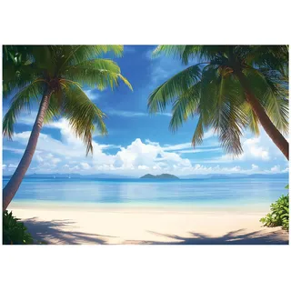 WallArena - Vlies Fototapete Strand und Meer 200x140 cm - Fototapeten - Tapeten - für Wohnzimmer Schlafzimmer - Vliestapete Wandtapete Tapete 3D Effekt- inkl. Kleister - Landschaft Natur tropisch