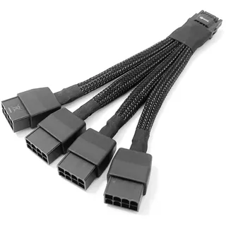 Gintai GPU-Kabel 16-polig auf 4 x 8 Pin PCie Erweiterung - Adapter 16 AWG PCIE 5.0 12 VHPWR 600 W 16 Pin 12 + 4 Pin für Grafikkarte RTX 4090 4080 3090TI 4070Ti (4 x 8 Pin)