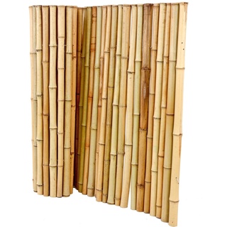 Bambusmatte Rollzaun Bali Big mit 100x200cm aus Moso Bambusstäben 3,5 bis 5cm naturbelassen - Bambus Sichtschutz aus Bambusrohren 1m x 2m