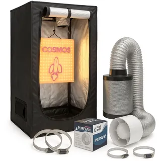 Weedness Grow Box Komplett Set LED 45 Watt Basic 40x40x140 cm - Zuchtzelt Growschrank Growzelt Anbau Indoor Complete Crow
