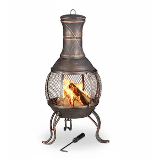 Aztekenofen Terrassenofen Gartenkamin Feuerstelle Außenofen Bronze Gusseisen
