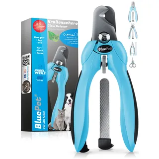 Bluepet Bluepet® Profi Krallenschere für Hunde, Katzen & Kleintiere - Inklusive Nagelfeile im Griff zur optimalen Krallenpflege - Als Krallenzange extra stark 1 St