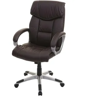 Mendler Bürostuhl HWC-A71, Chefsessel Drehstuhl, Kunstleder coffee-braun