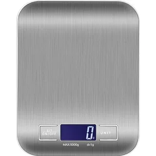 Gewerbliche elektronische Küchenwaage, 5 kg/0,1 g, multifunktionale Küchenwaage aus Edelstahl, Backen im Haushalt, hochpräzise elektronische