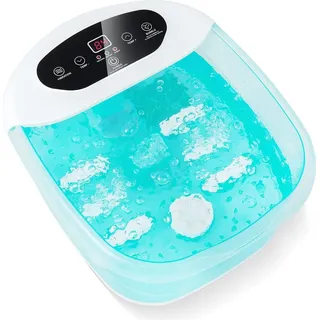 Fußmassagegeräte shiatsu, Fußsprudelbad mit Heizfunktion, Vibrations-Modus & Blasen-Funktion, Elektrische Fußbadewanne, Fußbad Massagegerät (... - Blau