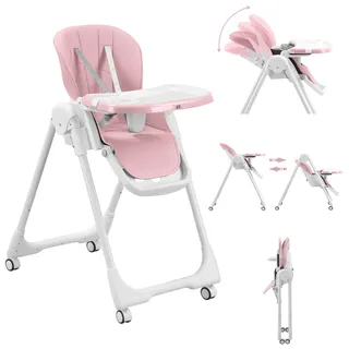 BABY VIVO Design Kinderhochstuhl aus Kunststoff - Tippy in Bubblegum