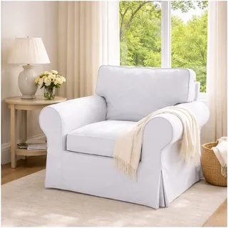 Custom Slipcover Replacement Der Dense Cotton Ektorp Stuhl-Abdeckung Ersatz ist nach Maß für IKEA Ektorp Sessel Cover, EIN EIN Sitz Sofa Slipcover Ersatz Weiß