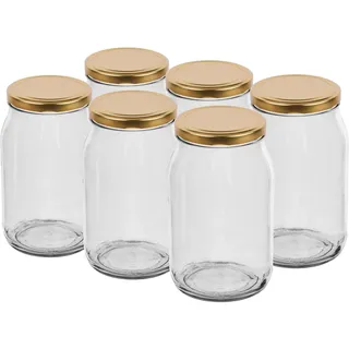 WYSKONT Gläser mit Deckel für Gläser - Einmachgläser - Einmachgläser mit Schraubdeckel 82 mm - Marmeladengläser - Einmachgläser 900 ml - Honiggläser - Gurkengläser – Einlegen - 4 Stück