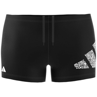 Adidas Branded Boxer Swimsuit, Black/White, S/M(32)